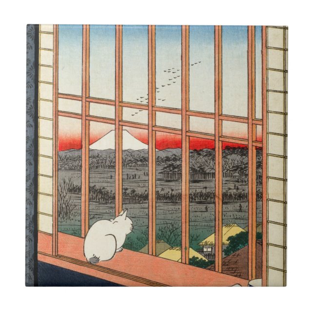 Utagawa Hiroshige - Asakusa Rice fields Ceramic Tile (Front)