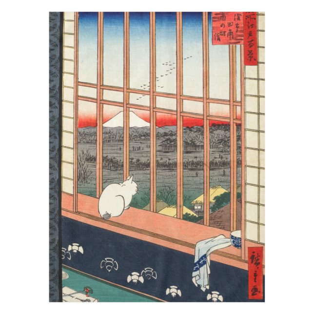 Utagawa Hiroshige - Asakusa Rice fields Tablecloth (Front)