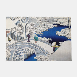 Utagawa Hiroshige - Drum Bridge at Meguro Doormat