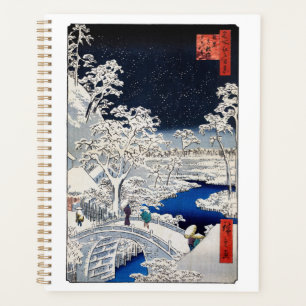 Utagawa Hiroshige - Drum Bridge at Meguro Planner
