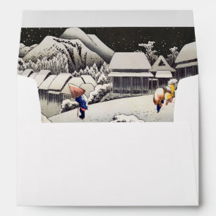 Utagawa Hiroshige - Evening Snow at Kanbara Envelope
