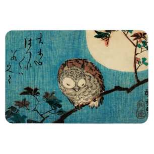 Utagawa Hiroshige - Horned Owl on Maple Branch Magnet