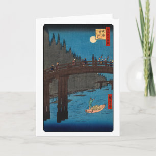 Utagawa Hiroshige - Kyoto Bridge by Moonlight Card