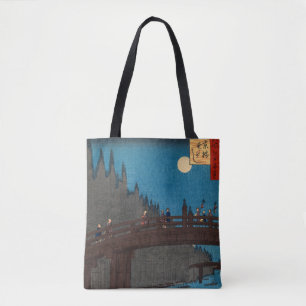 Utagawa Hiroshige - Kyoto Bridge by Moonlight Tote Bag