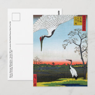 Utagawa Hiroshige - Minowa, Kanasugi, Mikawashima Postcard