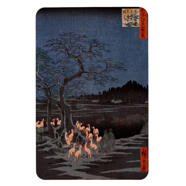 Utagawa Hiroshige - New Year's Eve Foxfires Magnet (Vertical)
