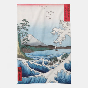 Utagawa Hiroshige - Sea off Satta, Suruga Province Tea Towel
