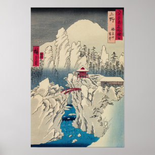Utagawa Hiroshige - Snow on Mount Haruna Poster