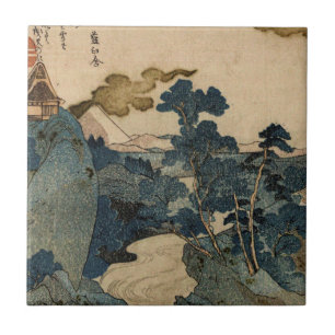 Utagawa Kuniyoshi - An Evening View of Fuji Ceramic Tile