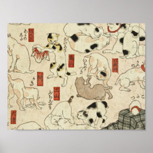 Utagawa Kuniyoshi - Cats Poster
