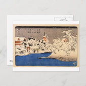 Utagawa Kuniyoshi - Snow at Senso-j Postcard (Front/Back)