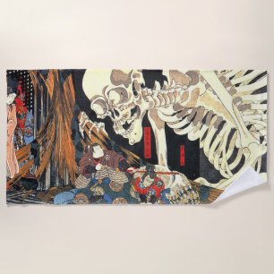 Utagawa Kuniyoshi Takiyasha The Witch And Skeleton Beach Towel