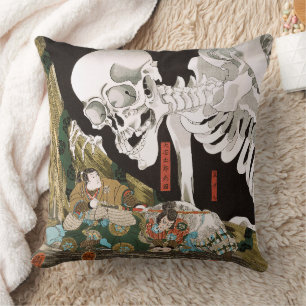 Utagawa Kuniyoshi Warrior vs. Ghost,Japanese Art Cushion