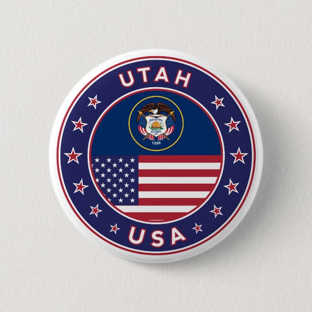 Utah 6 Cm Round Badge (Front)