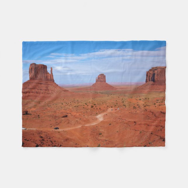 Utah. Arizona Border, Navajo Nation, Monument Fleece Blanket (Front (Horizontal))