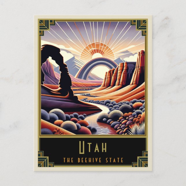 Utah | Art Deco Postcard (Front)