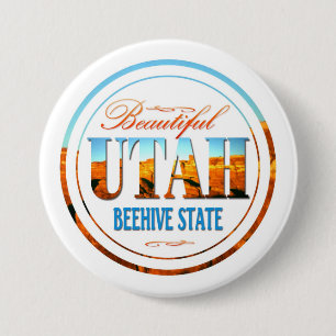 Utah Beehive State 7.5 Cm Round Badge