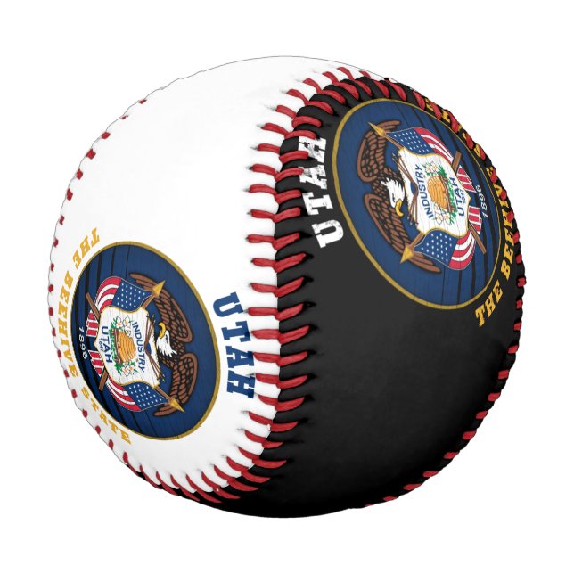 UTAH BEEHIVE STATE FLAG BASEBALL (Angled)