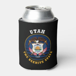 UTAH BEEHIVE STATE FLAG CAN COOLER