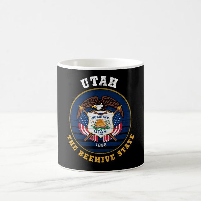 UTAH BEEHIVE STATE FLAG COFFEE MUG (Center)