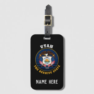 UTAH BEEHIVE STATE FLAG LUGGAGE TAG
