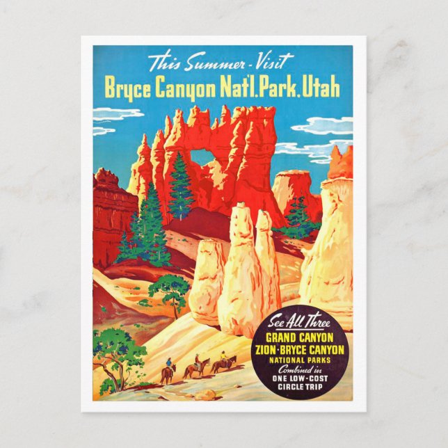 Utah, Bruce canyon national park, vintage travel Postcard (Front)