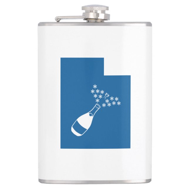 Utah Champagne Powder Hip Flask (Front)