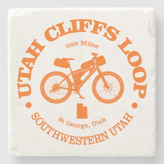 Utah Cliffs Loop (cycling) Stone Coaster (Front)