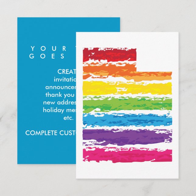utah colour strokes invitation (Front/Back)