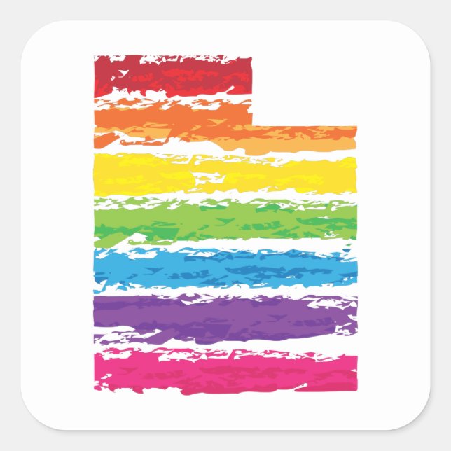 utah colour strokes square sticker (Front)