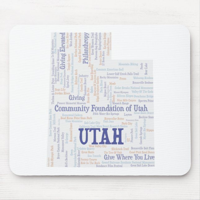 UTAH Customised Word Cloud Mouse Pad (Front)
