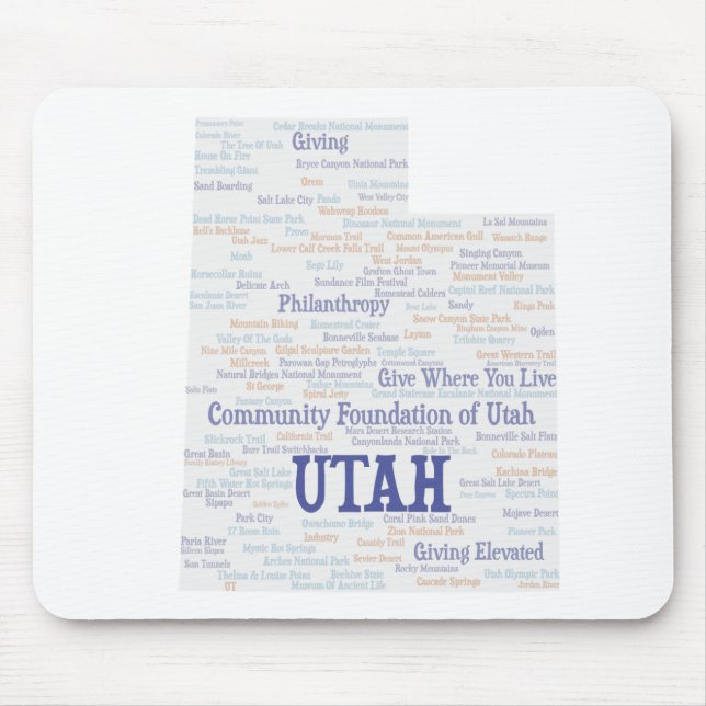 UTAH Customised Word Cloud  Mouse Pad (Front)