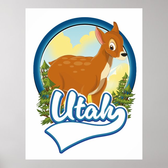 Utah Deer Travel logo Poster (Front)