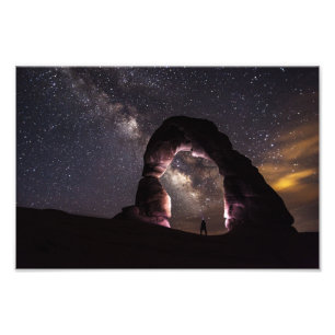 Utah Delicate Arch night stars milky way landscape Photo Print