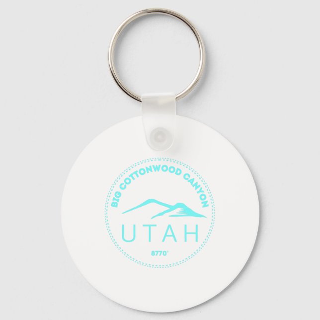 Utah Elevated Mountain - Retro  Key Ring (Front)