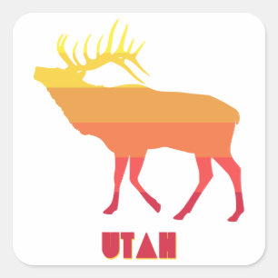 Utah Elk Square Sticker