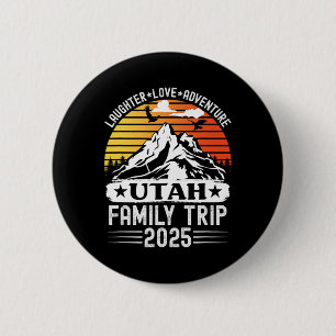 Utah Family Trip 2025 Mountain Camping Adventure T 6 Cm Round Badge