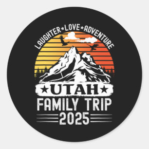 Utah Family Trip 2025 Mountain Camping Adventure T Classic Round Sticker