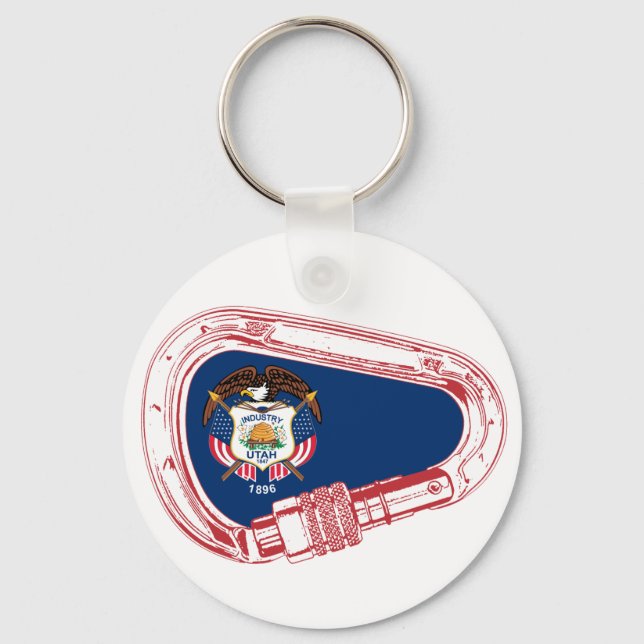 Utah Flag Climbing Carabiner Key Ring (Front)