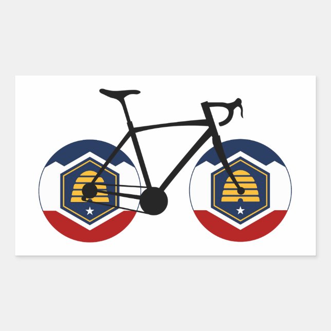 Utah Flag Cycling Rectangular Sticker (Front)