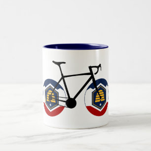 Utah Flag Cycling Two-Tone Coffee Mug