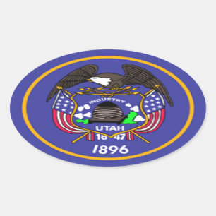 Utah Flag Oval Sticker