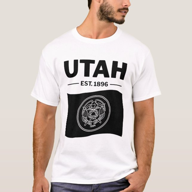Utah flag USA T-Shirt (Front)