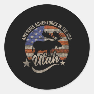 Utah Gifts Apparel Hiking Camping Fishing Hunting Classic Round Sticker