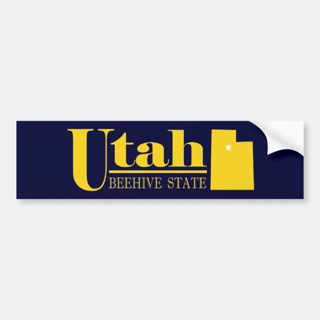 Utah Gold Bumper Sticker (Front)