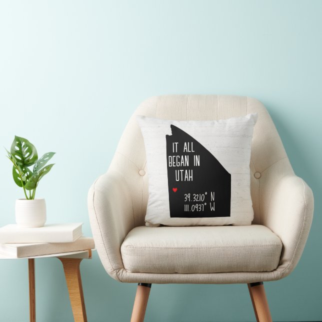 Utah GPS Coordinates with Heart Cushion (Chair)