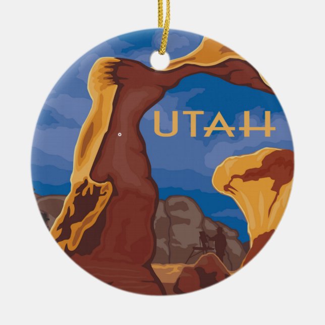 Utah Grand Staircase vintage style Ceramic Ornament (Front)