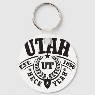 Utah, Heck Yeah, Est. 1896 Key Ring