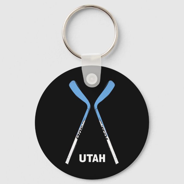 Utah Hockey Sticks  Key Ring (Front)