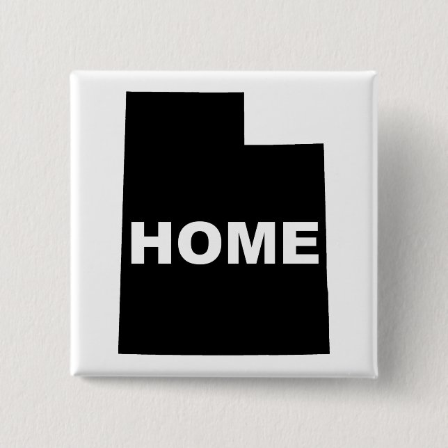 Utah Home Away From State 15 Cm Square Badge (Front)
